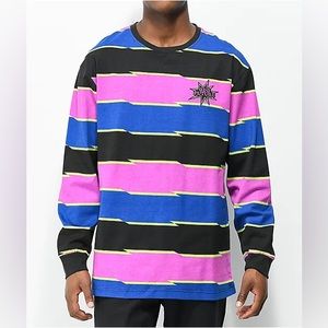 Odd Future Zigzag Black, Blue, Purple Stripe Long sleeve Shirt